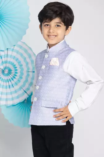 light blue nehru jacket