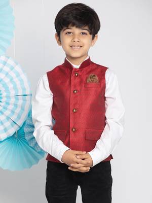 maroon nehru jacket 1