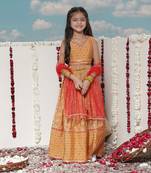  girls' mustard lehenga set