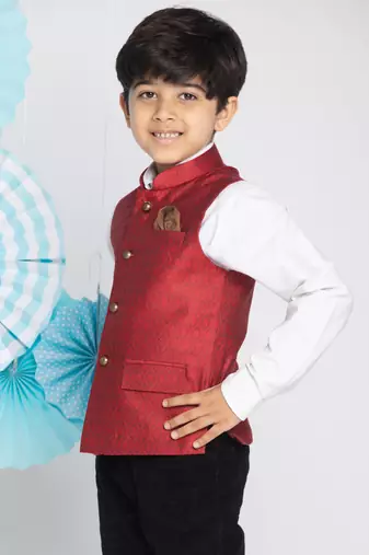 maroon nehru jacket