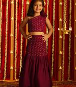  girls' wine lehenga set