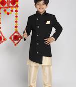 black and cream indowestern set