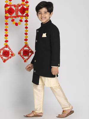 black and cream indowestern set 2