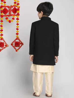 black and cream indowestern set 3