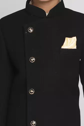 black and cream indowestern set