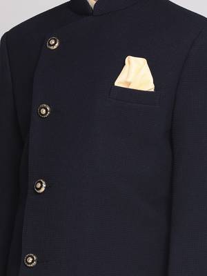 navy blue and cream indowestern set 4