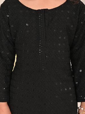 girls' black kurta and sharara set 4