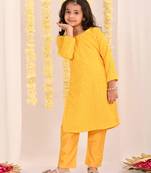  girls' yellow kurta and pant set