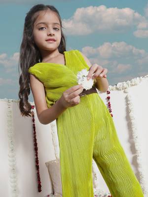  girls' green jumpsuit 1