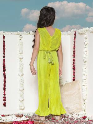  girls' green jumpsuit 3