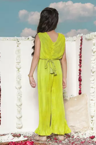  girls' green jumpsuit