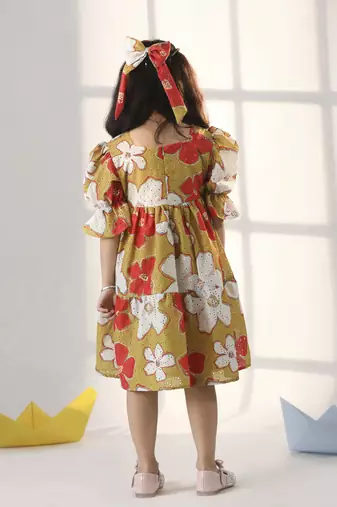  girls' mustard dress