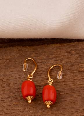 Coral Earrings One Gram Gold 1