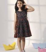 girls' rust and navy blue dress
