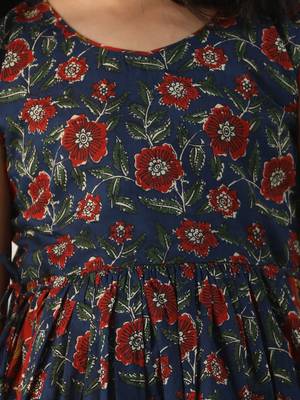  girls' rust and navy blue dress 4