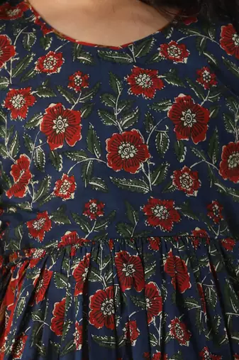 girls' rust and navy blue dress