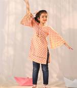  girls' peach only kurta