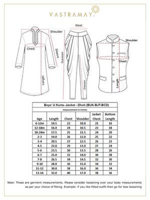 maroon and orange jacket, kurta and dhoti set 5