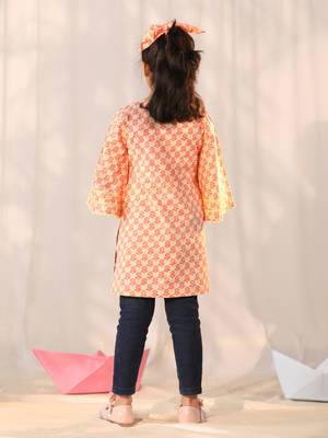  girls' peach only kurta 3