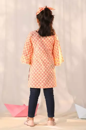  girls' peach only kurta