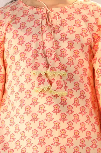  girls' peach only kurta