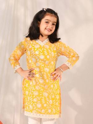  girls' yellow only kurta 1