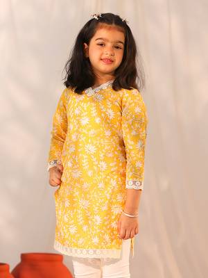  girls' yellow only kurta 2