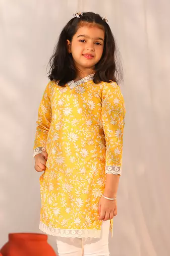  girls' yellow only kurta