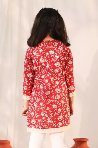  girls' red only kurta