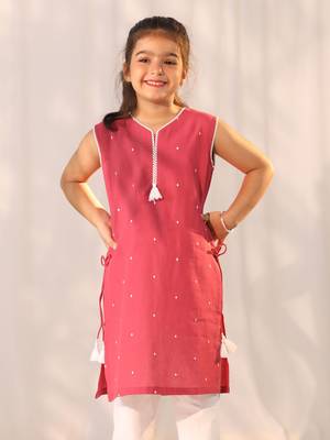  girls' pink only kurta 1