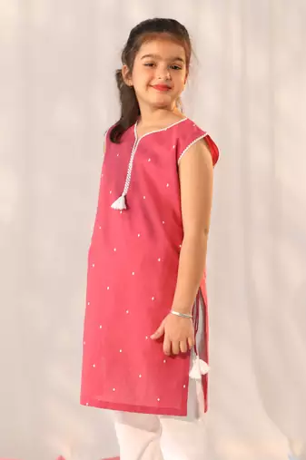  girls' pink only kurta