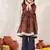  girls' navy blue and rust kurta palazzo set