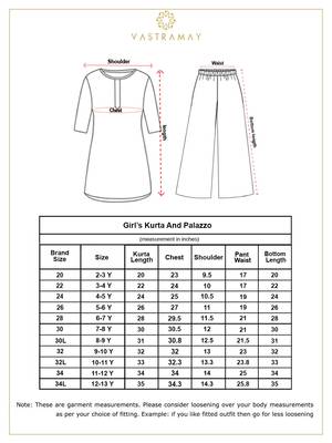  girls' navy blue and rust kurta palazzo set 5