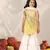  girls' yellow and white kurta, sharara and dupatta set
