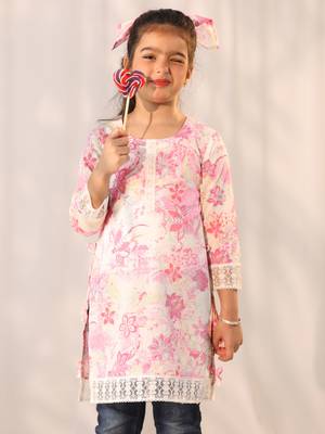  girls' pink only kurta 1