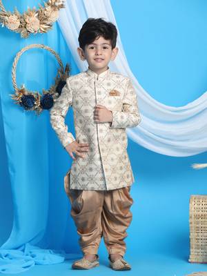 beige and brown sherwani set 1