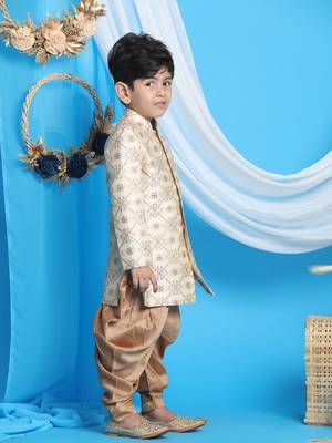 beige and brown sherwani set 2