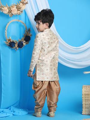 beige and brown sherwani set 3
