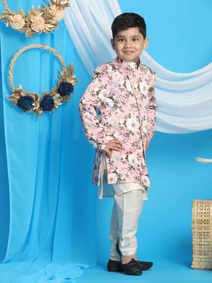 cream and pink indowestern set 2