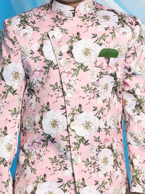 cream and pink indowestern set 4
