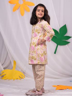  girls' yellow kurta and patiala set 2