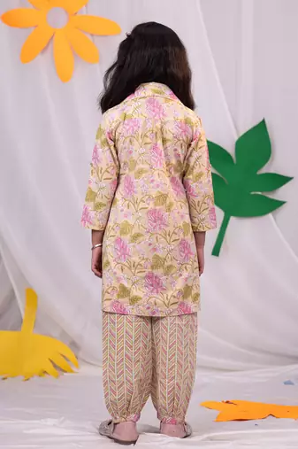  girls' yellow kurta and patiala set