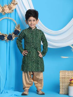 green and rose gold kurta patiala set 1