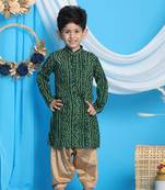 green and rose gold kurta patiala set