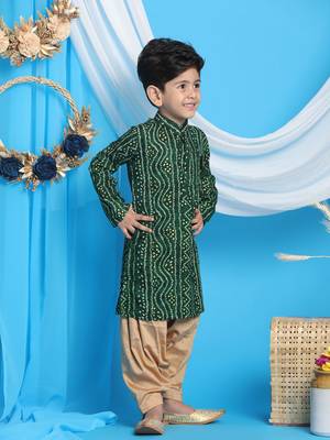 green and rose gold kurta patiala set 2