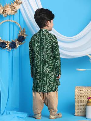 green and rose gold kurta patiala set 3