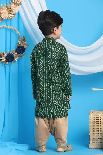 green and rose gold kurta patiala set
