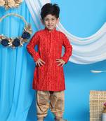 boys' maroon and rose gold kurta patiala set