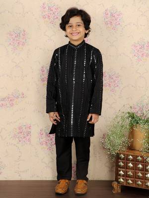 black kurta pyjama set 1