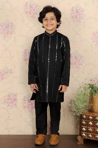  boys' black kurta pyjama set